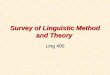 Survey of Linguistic Method and Theory Ling 400. Instructor Instructor: Prof. Toshiyuki OgiharaInstructor: Prof. Toshiyuki Ogihara