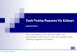  Cash Posting Requests Via Eclipsys Updated 02/15/2010 This presentation is for all PFS staff. The presentation will show you how to complete Cash Posting