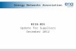 Energy Networks Association RIIO-ED1 Update for Suppliers December 2012