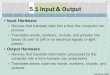 5.1 Input & Output Input Hardware Output Hardware