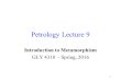 Introduction to Metamorphism GLY Spring, 2016