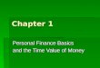 Personal Finance Basics and the Time Value of Money