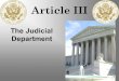 The Judicial Department