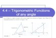 4.4 – Trigonometric Functions of any angle. What can we infer?? *We remember that from circles anyway right??? So for any angle…