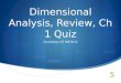 Dimensional Analysis, Review, Ch 1 Quiz Chemistry GT 9/8-9/15