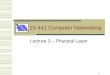 1 15-441 Computer Networking Lecture 3 – Physical Layer