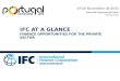 IFC AT A GLANCE FINANCE OPPORTUNITIES FOR THE PRIVATE SECTOR