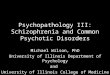 Psychopathology III: Schizophrenia and Common Psychotic Disorders Michael Wilson, PhD University of Illinois Department of Psychology and University of