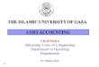 1-1 CHAPTER 6 Allocating Costs of a Supporting Department to Operating Departments Dr. Hisham Madi