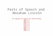Parts of Speech and Abraham Lincoln TN Language Arts Checks for Understanding 0601.1.3 0601.1.4 0601.1.6 0701.1.3 0701.1.4 0701.1.6 0801.1.3 0801.1.4 0801.1.6
