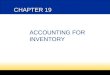 CHAPTER 19 ACCOUNTING FOR INVENTORY. 2 19-1 DETERMINING MERCHANDISE INVENTORY The largest asset of a merchandising business is Merchandise Inventory