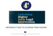 INTRODUCTION TO HUMAN TRAFFICKING 1. WHO WE ARE: THE ELI PROJECT Upholding Rights! Early Legal Intervention for Victims of Trafficking  The Early Legal