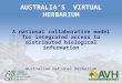 AUSTRALIA’S VIRTUAL HERBARIUM A national collaborative model for integrated access to distributed biological information Australian National Herbarium