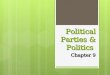 Political Parties & Politics Chapter 9. Section 1: Development of American Political Parties  The Two-Party System  Despite the wishes of our first