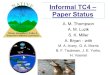 Informal TC4 – Paper Status A. M. Thompson A. M. Luzik S. K. Miller A. Bryan - with M. A. Avery, G. A. Morris B. F. Taubman, J. E. Yorks, H. Voemel