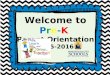 Welcome to Pre-K Parent Orientation 2015-2016