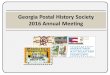 Georgia Postal History Society 2016 Annual Meeting