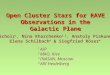 Open Cluster Stars for RAVE Observations in the Galactic Plane Ralf Scholz 1, Nina Kharchenko 1,2, Anatoly Piskunov 1,3, Elena Schilbach 4  Siegfried
