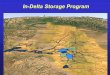 In-Delta Storage Program. Background and historyBackground and history Evolution of the fish screensEvolution of the fish screens Proposed Re-engineered