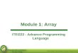 Module 1: Array ITEI222 - Advance Programming Language