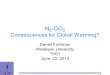 N 2 -CO 2 Consequences for Global Warming? Daniel Frohman Wesleyan University TH01 June 22, 2010