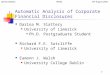 Darina SlatteryTKE02 30 th August 2002 1 Automatic Analysis of Corporate Financial Disclosures Darina M. Slattery University of Limerick Ph.D. Postgraduate