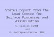 Status report from the Lead Centre for Surface Processes and Assimilation S. Gollvik (SMHI) and E. Rodrguez-Camino (INM)