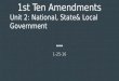 1st Ten Amendments Unit 2: National, State Local Government 1-25-16