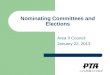 Nominating Committees and Elections Area II Council January 22, 2013