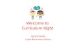 Welcome to Curriculum Night Second Grade Leeds Elementary School