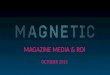 MAGAZINE MEDIA  ROI OCTOBER 2015. STUDIES REFERENCED Magnify 2011  PPA/GfK A large scale study which investigates how consumers read magazine content