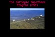 The Carnegie Supernova Program (CSP). People and Institutions People: R. Carlberg, A. Filippenko, G. Folatelli, W. Freedman, S. Gonzalez, M. Hamuy, W