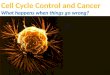 Cell Cycle Control and Cancer What happens when things go wrong?