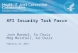 Subtitle Title Date Josh Mandel, Co-Chair Meg Marshall, Co-Chair February 22, 2016 API Security Task Force