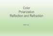 Color Polarization Reflection and Refraction Snells Law