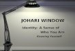 JOHARI WINDOW Identity: A Sense of Who You Are Identity: A Sense of Who You Are Knowing Yourself