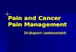 Pain and Cancer Pain Management Dr.Staporn Leelanuntakit