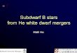 Subdwarf B stars from He white dwarf mergers Haili Hu