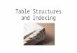 Table Structures and Indexing. The concept of indexing If you were asked to search for the name “Adam Wilbert” in a phonebook, you would go directly to
