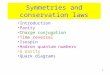 1 Symmetries and conservation laws Introduction Parity Charge conjugation Time reversal Isospin Hadron…