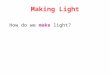 Making Light How do we make light?. Making Light How do we make light? –Heat and Light: Incandescent…