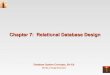 Database System Concepts, 5th Ed. Bin Mu at Tongji University Chapter 7: Relational Database Design