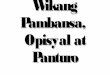 Wikang Pambansa, Wikang Opisyal at Wikang Panturo
