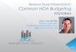Common HOA Budgeting Mistakes for their Reserve Account