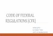 Code of federal regulations {cfr}
