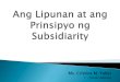 Ang lipunan at ang prinsipyo ng subsidiarity