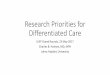 Research Priorities for Differentiated Care