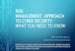 Risk Management  Approach to Cyber Security