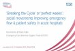 Social movements improving emergency flow in acute hospitals - 11am, pop up uni, 2 september 2015