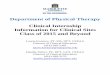 Department of Physical Therapy Clinical Internship ... · PDF fileDepartment of Physical Therapy Clinical Internship Information for Clinical Sites Class of 2015 and Beyond Laurie